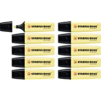 Marcador STABILO BOSS ORIGINAL pastel - Caja con 10 unidades - Color amarillo cremoso